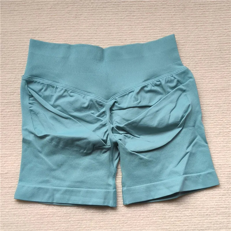 Women Seamless Gym Running Shorts Scrunch Butt Biker Cycling