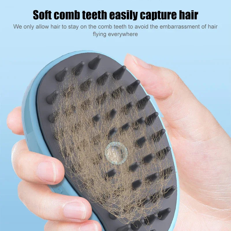 Vitality Wellness Store Electric Steamy Pet Brush Cat Dog Grooming