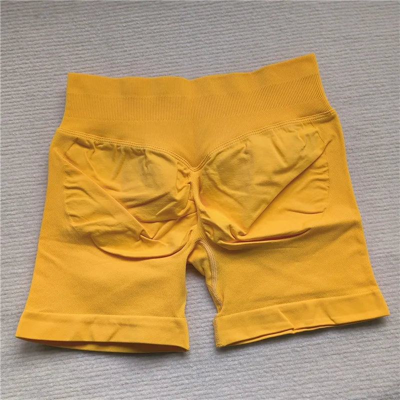 Women Seamless Gym Running Shorts Scrunch Butt Biker Cycling