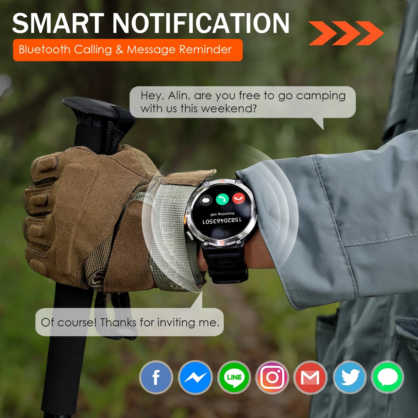 Vitality Wellness Store EIGIIS KE3 Smartwatch Bluetooth Call For Men Heart Rate