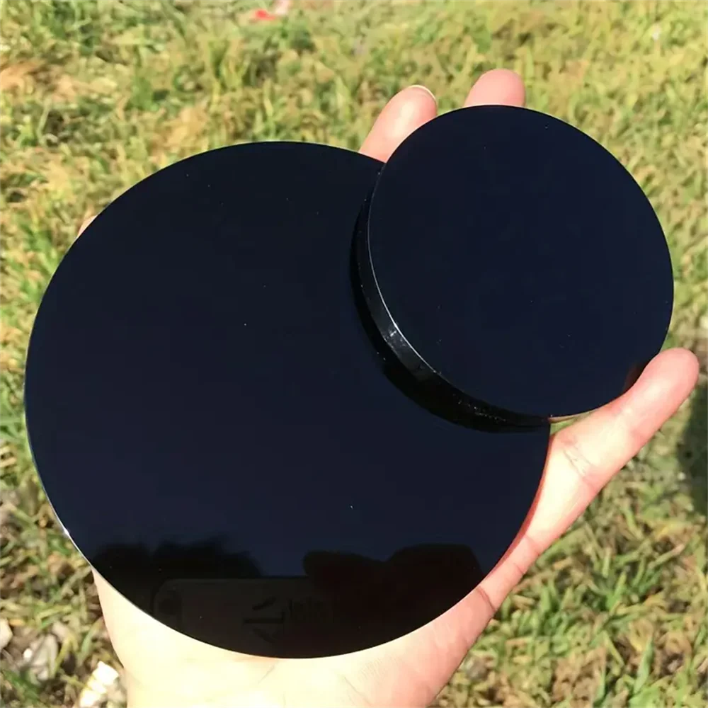 Obsidian Mirror Round Black Stone For Home Decor And Healing By Hignconcerned
