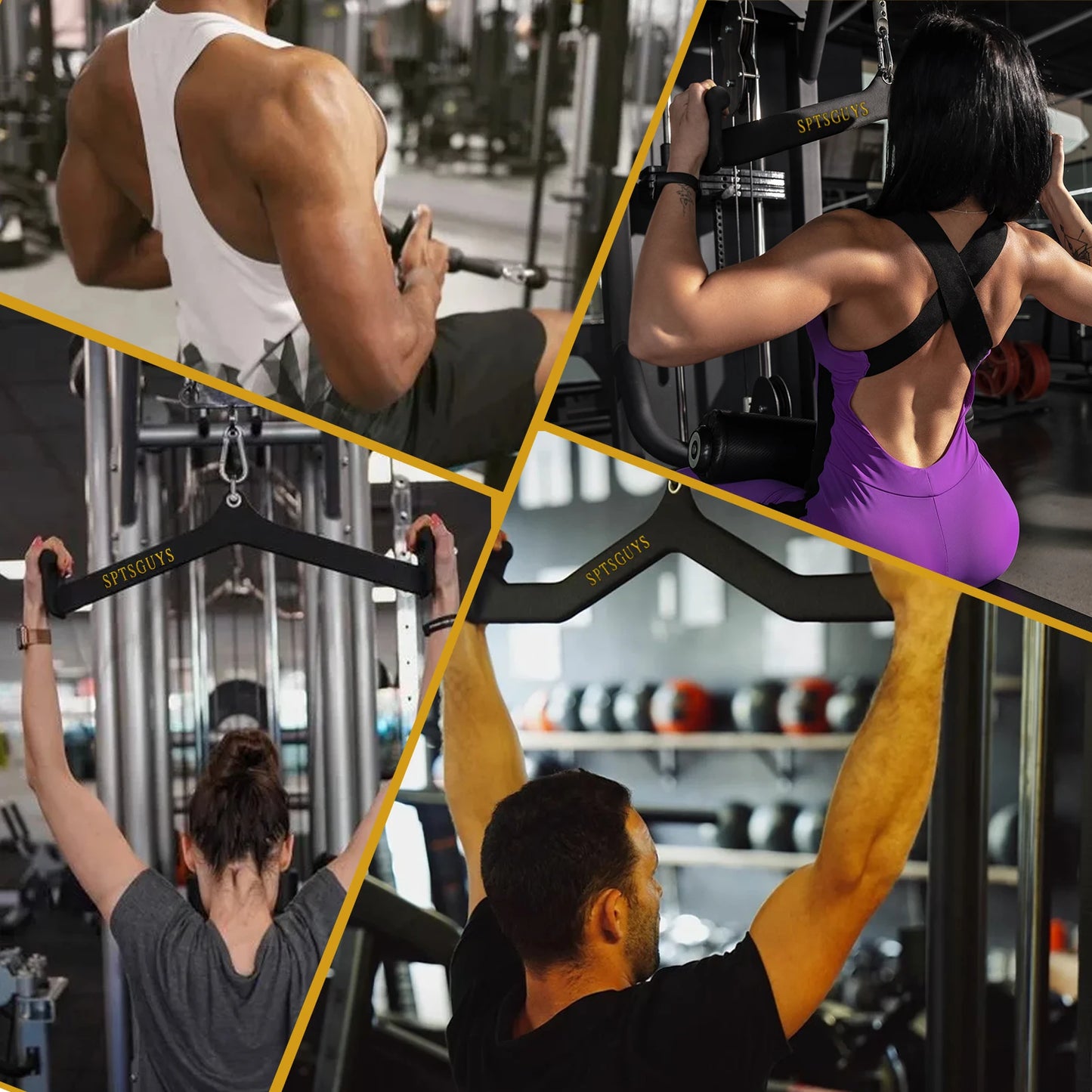 MARSAFIT Lat Pulldown Bar for Cable Pulley System Back Triceps