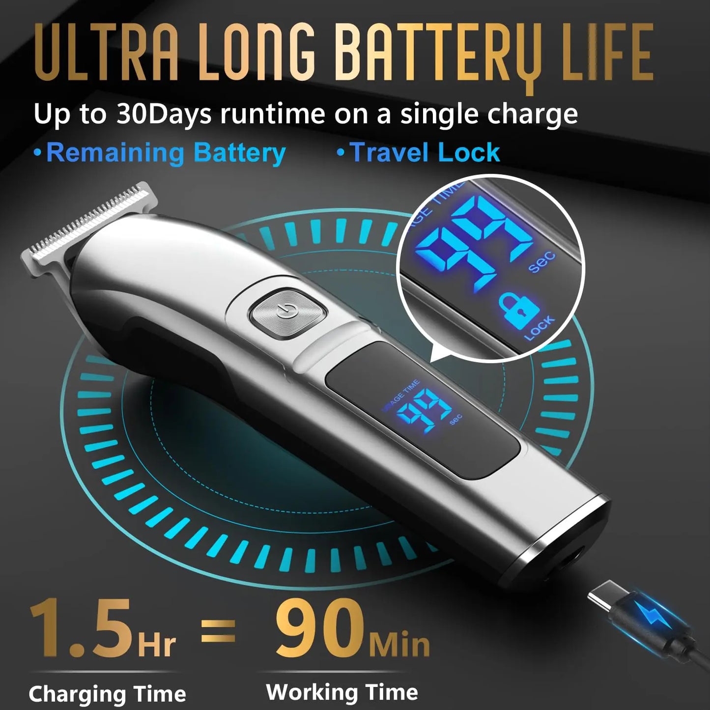 Ufree Beard Trimmer For Men Waterproof Electric Razor Cordless Grooming
