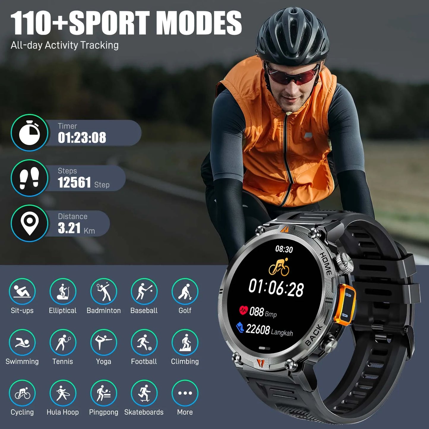 Vitality Wellness Store EIGIIS KE3 Smartwatch Bluetooth Call For Men Heart Rate
