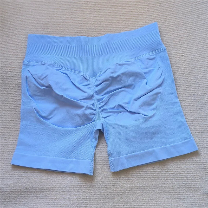 Women Seamless Gym Running Shorts Scrunch Butt Biker Cycling