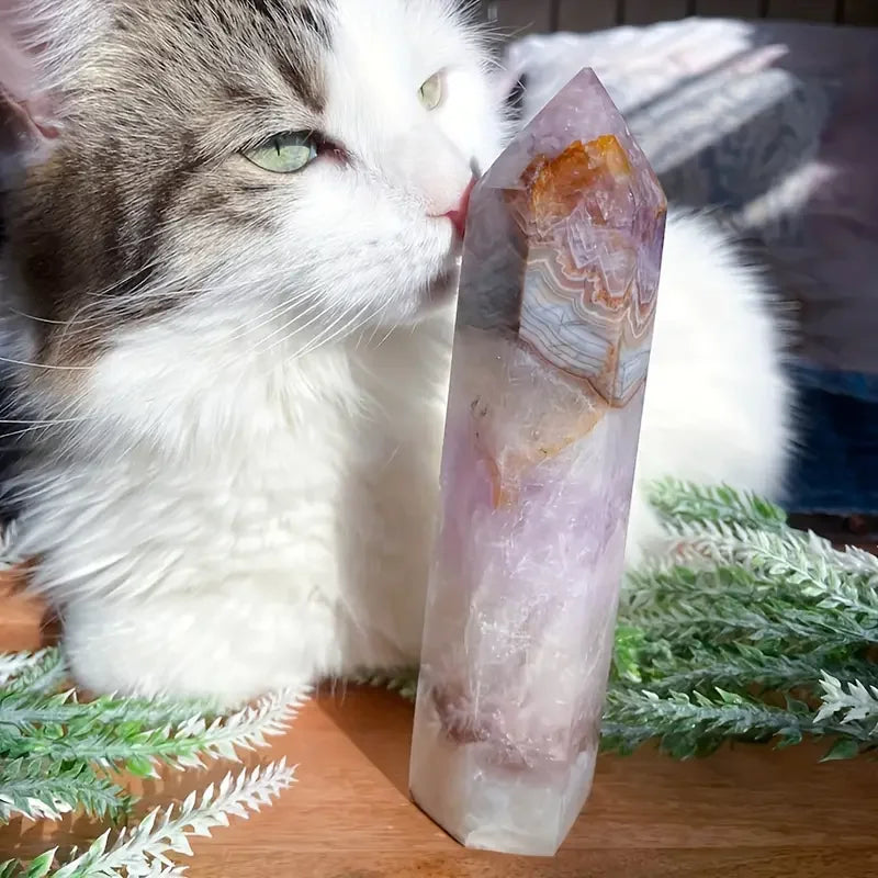 CrystalHola Lace Agate Crystal Tower Reiki Healing