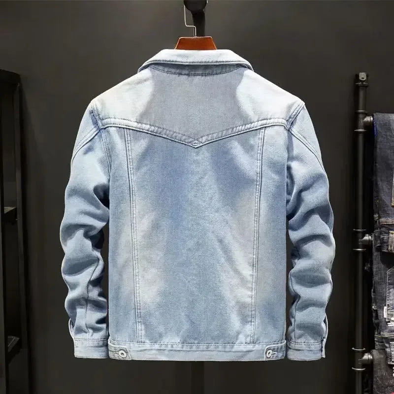 Vitality Wellness Store Denim Jacket Thickened Fleece Lined Loose Fit