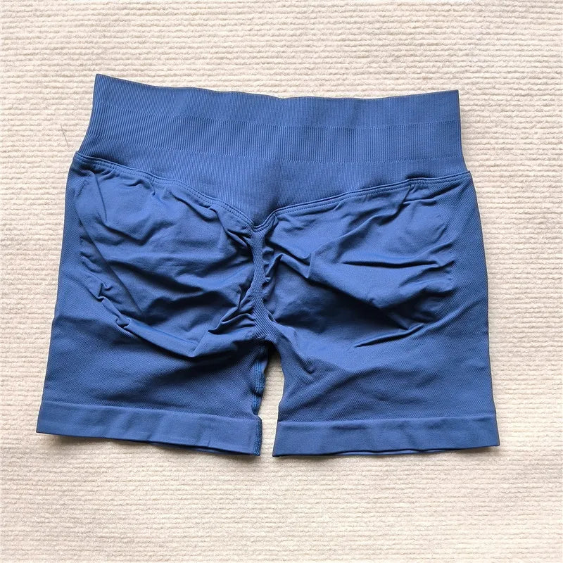 Women Seamless Gym Running Shorts Scrunch Butt Biker Cycling