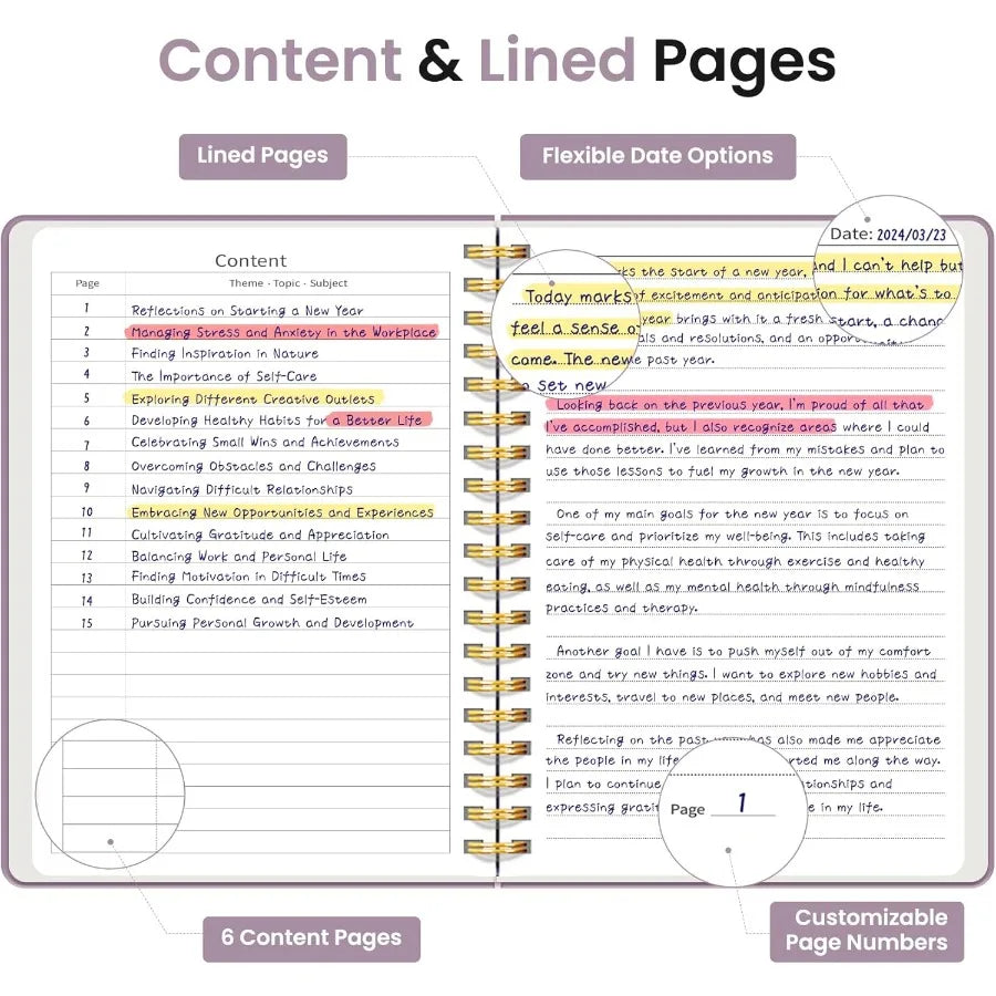 Lined Spiral Notebook Journal 300 Pages Hardcover For Work