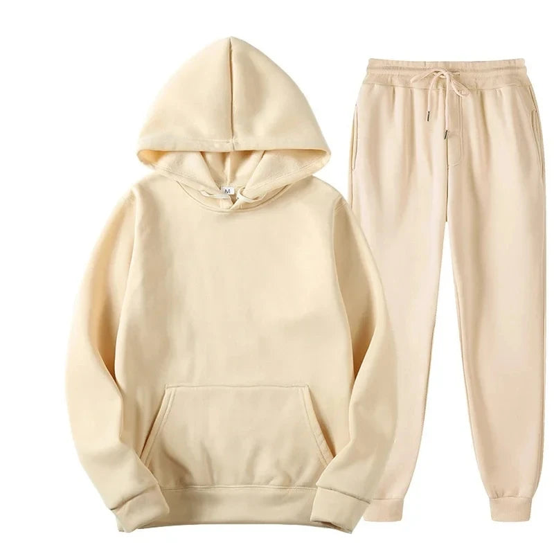 Velvet Warm Hoodie And Jogger Set Unisex Sportswear