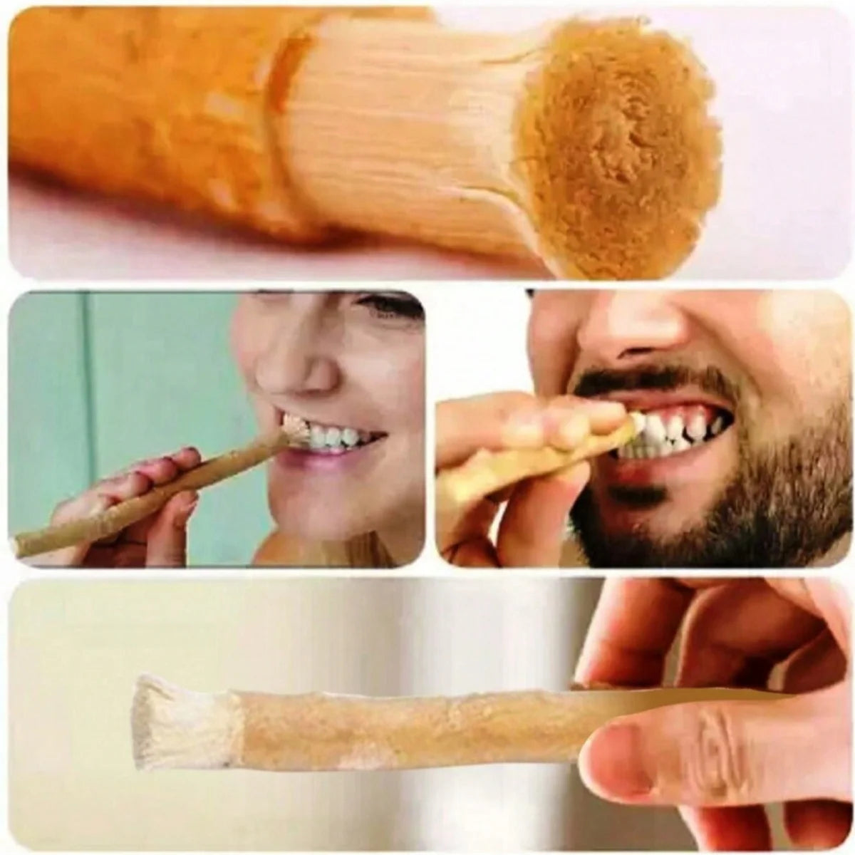 Mint Miswak Toothbrush 3 Pieces Natural Wooden Twig Healthy Gums
