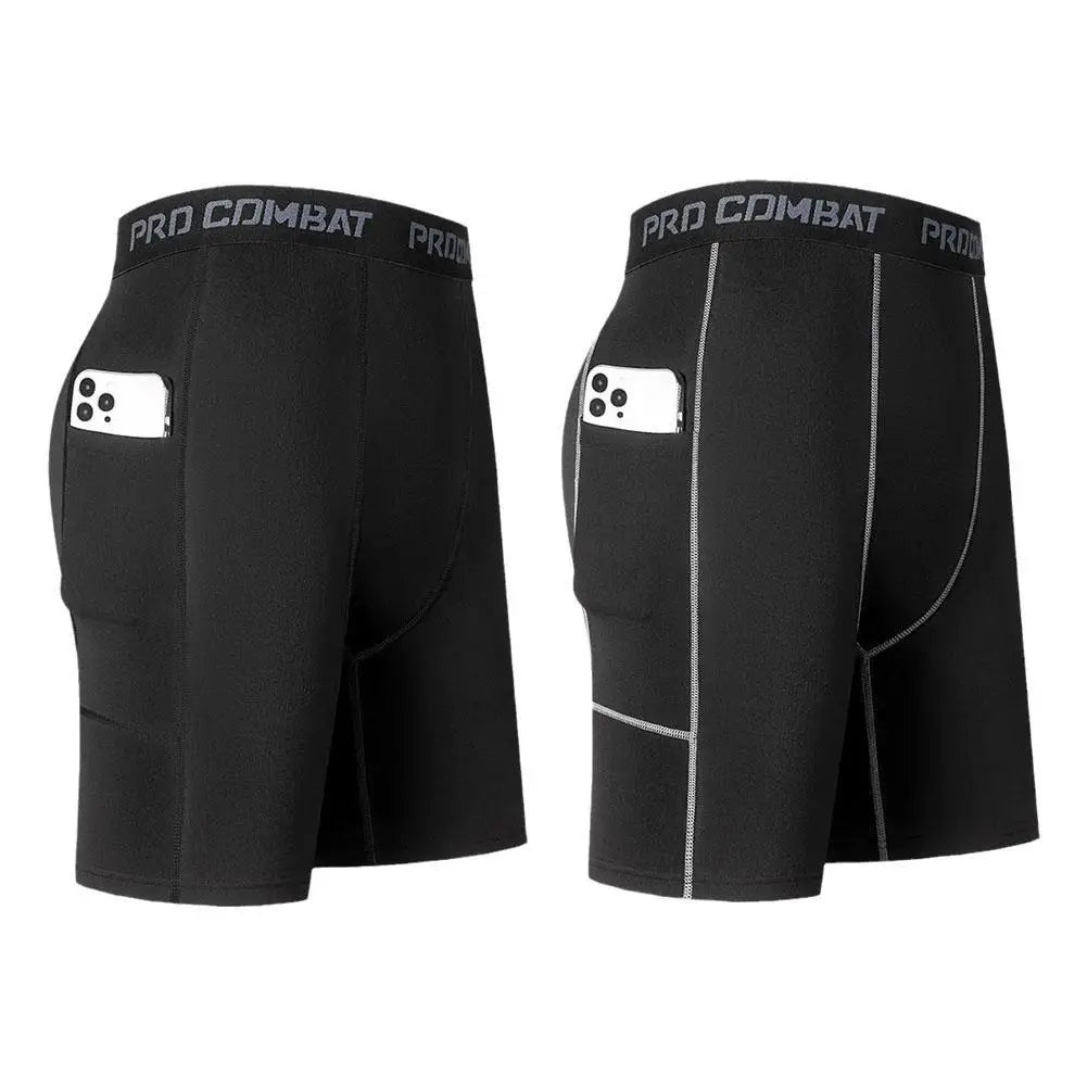 High Performance Men's Compression Shorts With Pocket For Sports