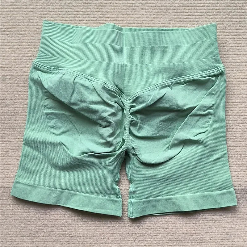 Women Seamless Gym Running Shorts Scrunch Butt Biker Cycling