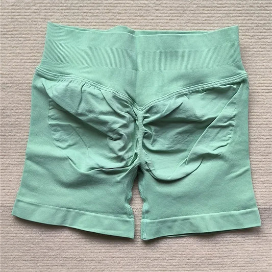 Women Seamless Gym Running Shorts Scrunch Butt Biker Cycling