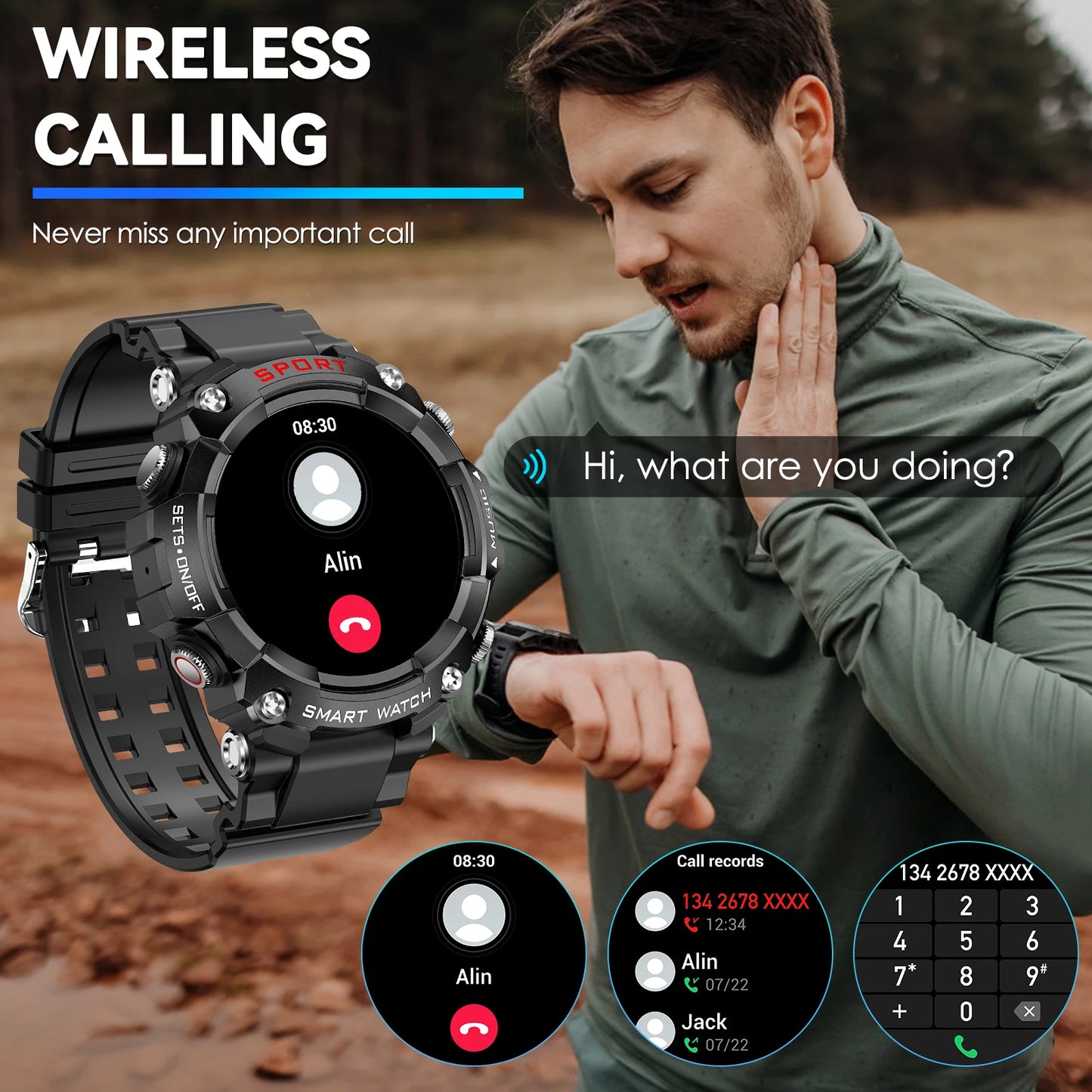 Vitality Wellness Store LaNikar Smart Watch AMOLED Headset Health Monitor