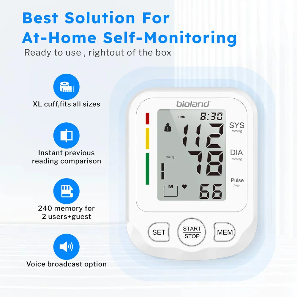 Bioland Upper Arm Blood Pressure Monitor Automatic Digital BP Device