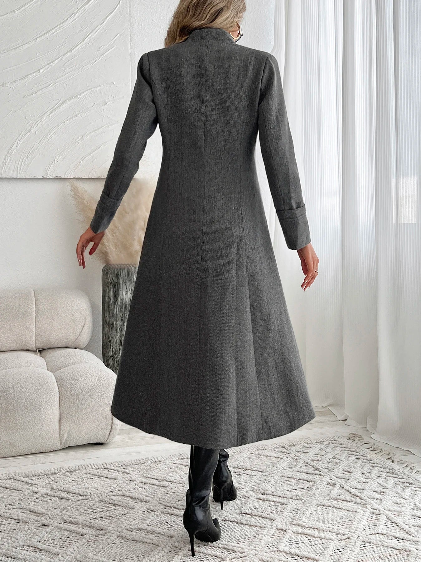 ZHUANIECN Elegant Long Stylish Jacket Suit Coat For Women