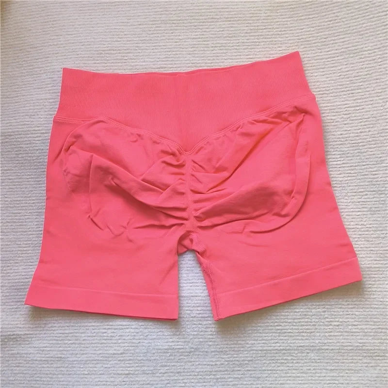 Women Seamless Gym Running Shorts Scrunch Butt Biker Cycling