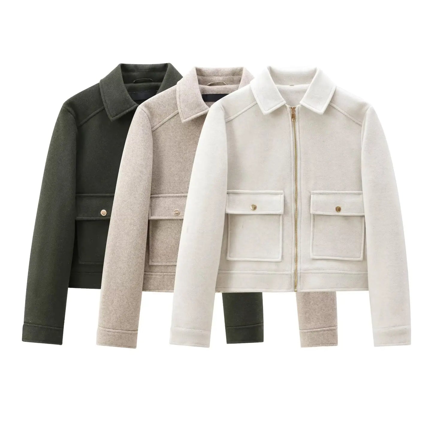 Women's Zipper Jacket Coat Outerwear Winter Elegant