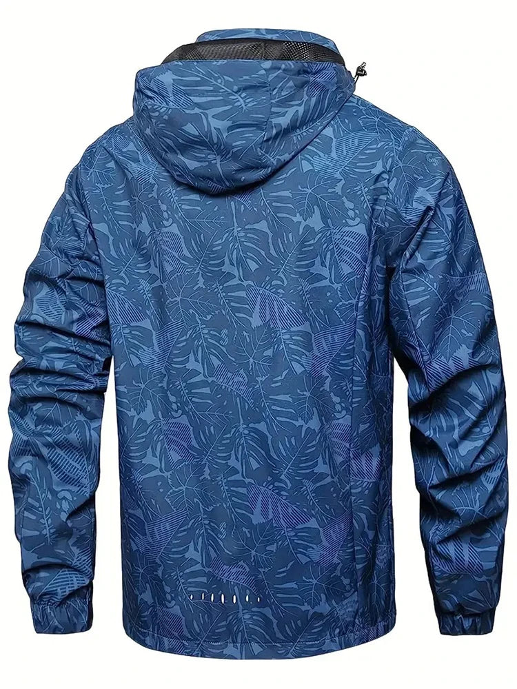 Men's Waterproof Hooded Windbreaker Jacket For Outdoor Hiking