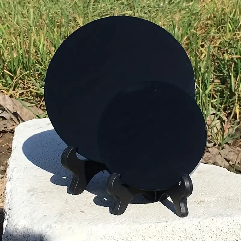 Obsidian Mirror Round Black Stone For Home Decor And Healing By Hignconcerned