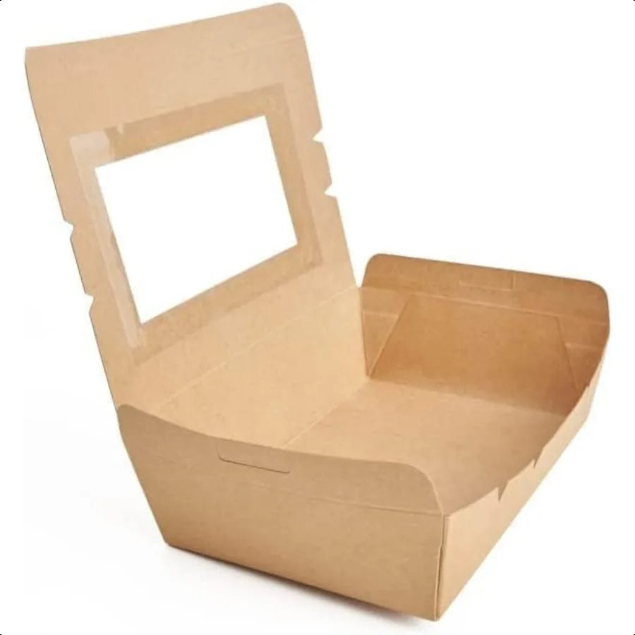 Ecofriendly Kraft Disposable Lunch Box Biodegradable Paper Food Container