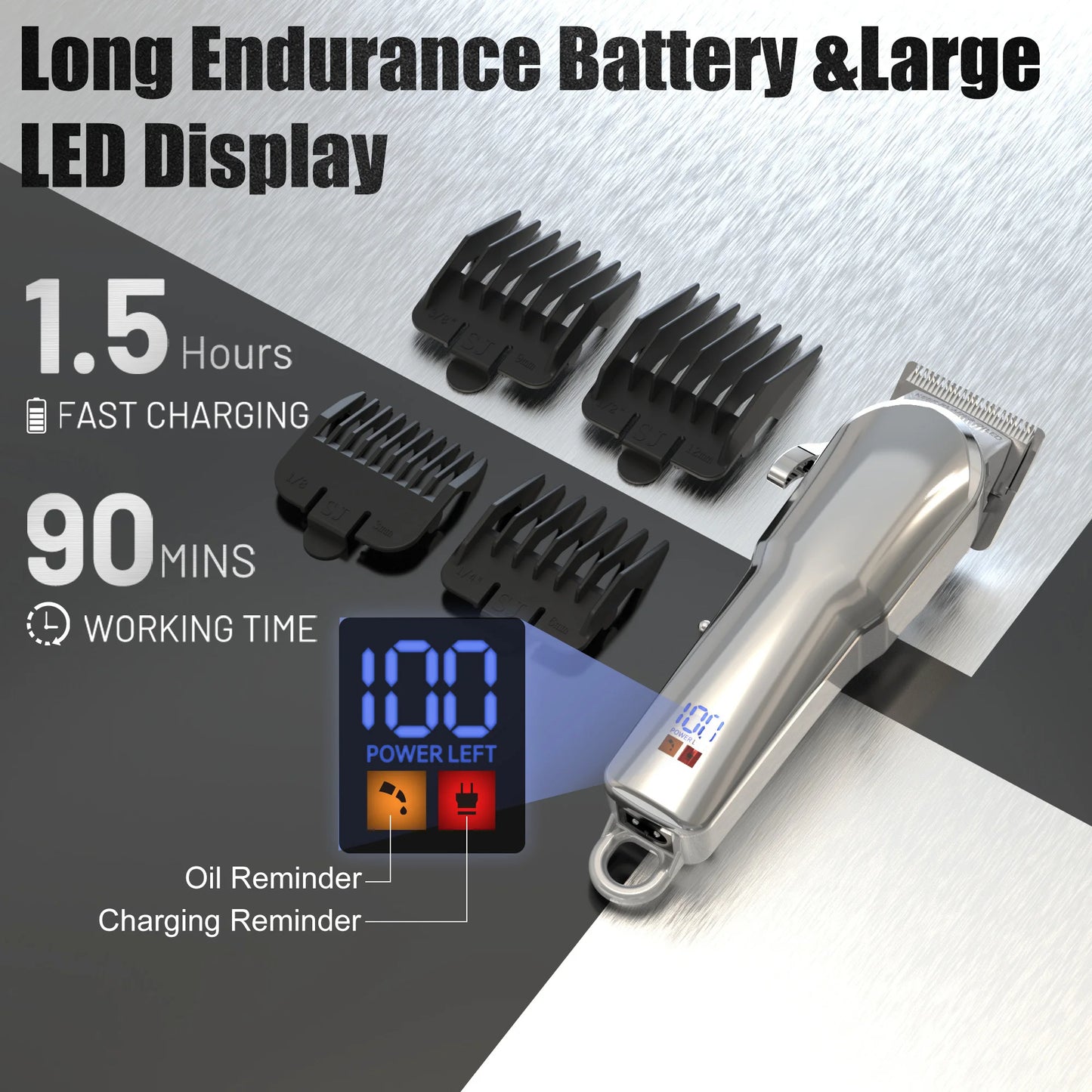 SEJOY Cordless Hair Trimmer for Men, Rechargeable Professional Clipper
