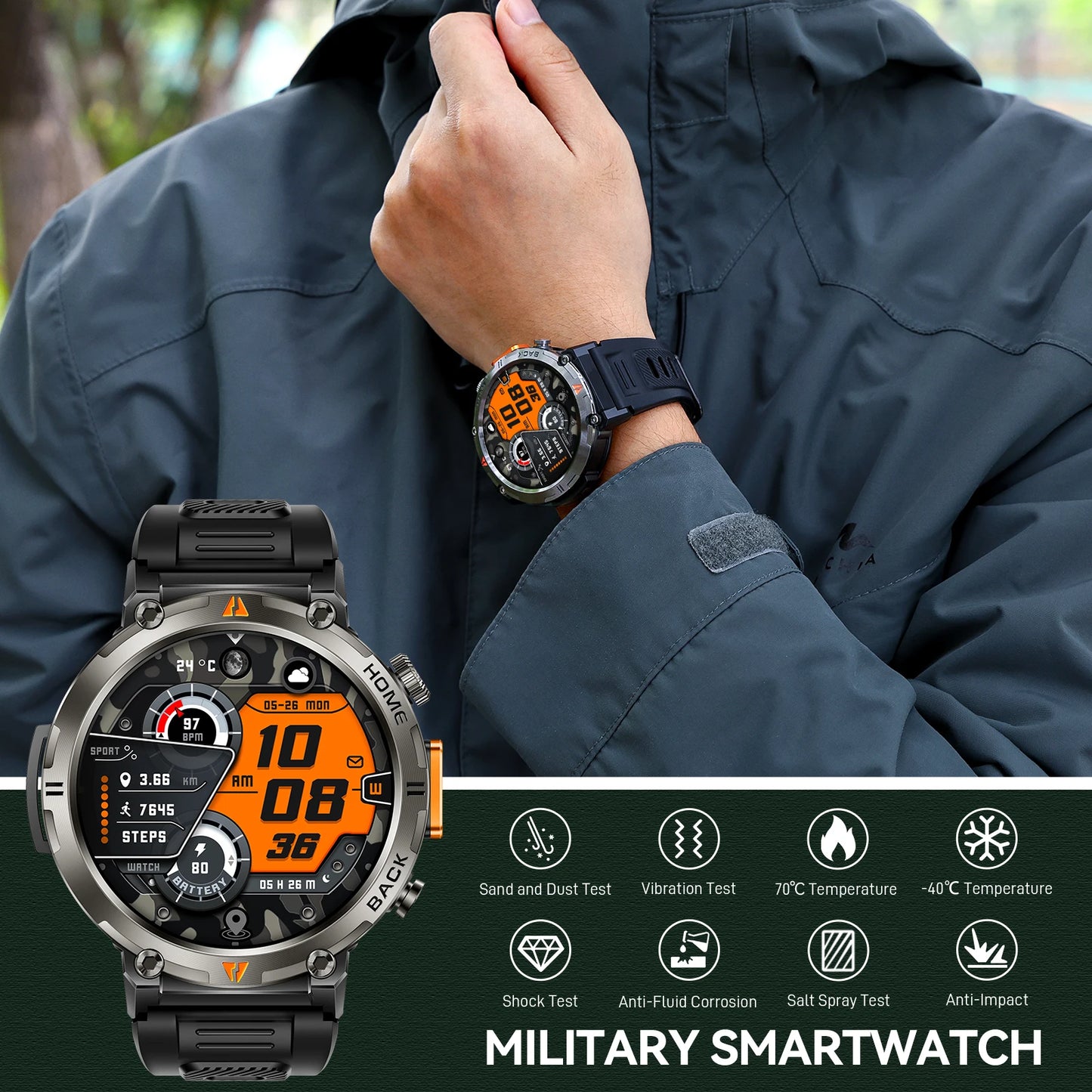 Vitality Wellness Store EIGIIS KE3 Smartwatch Bluetooth Call For Men Heart Rate