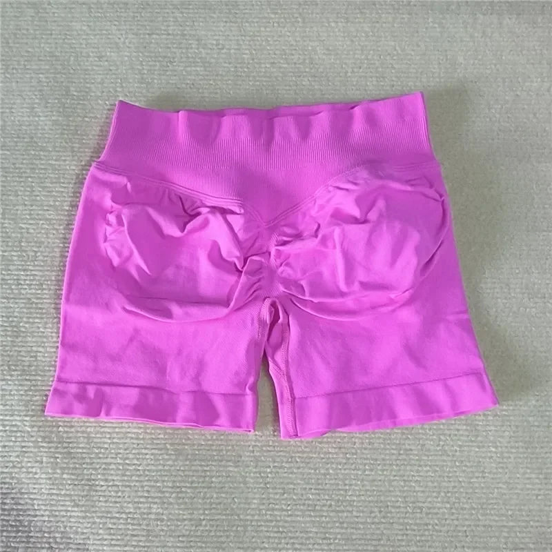 Women Seamless Gym Running Shorts Scrunch Butt Biker Cycling