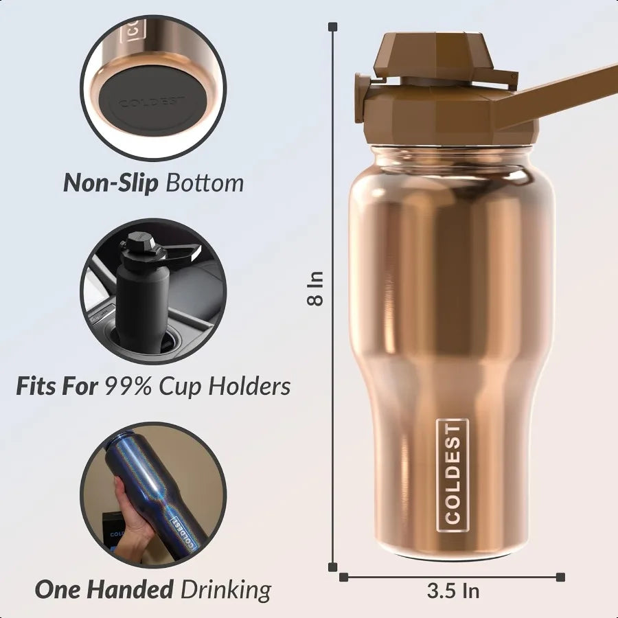 Coldest 3 In 1 Insulated Stainless Steel Water Bottle