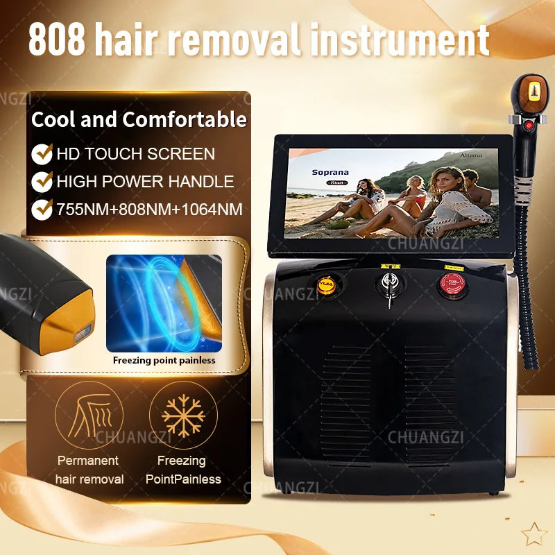 Myoslim Portable 808nm Diode Laser Hair Removal Machine 3 Wavelengths