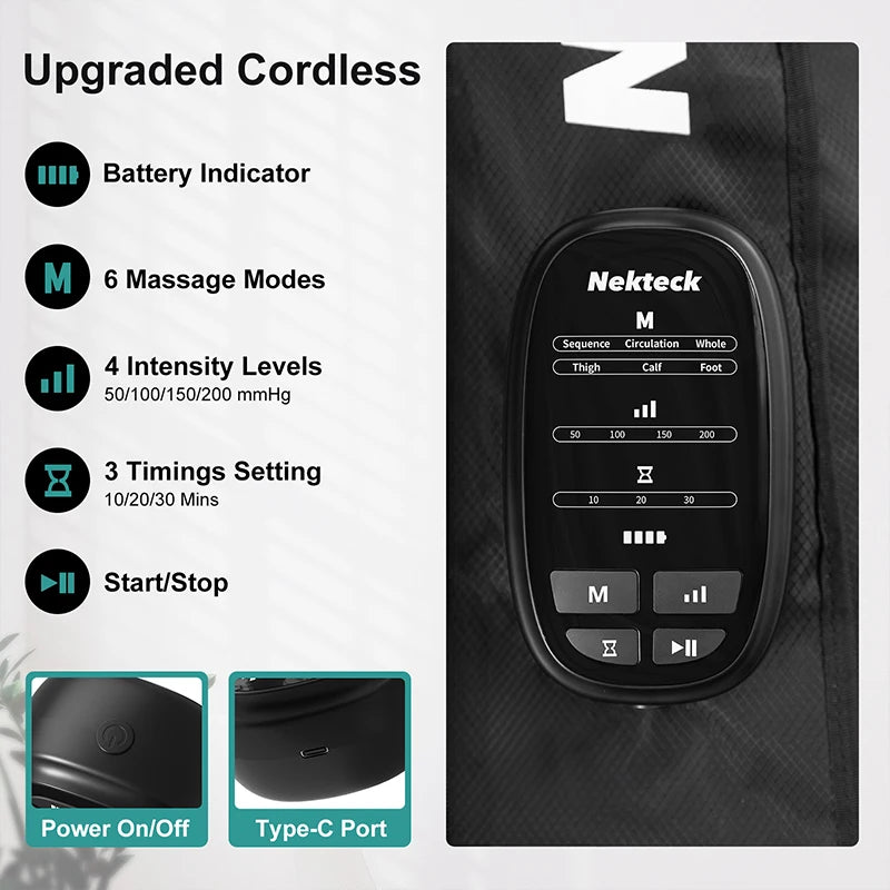 Nekteck Cordless Air Pressure Leg Massager For Calf Kneading