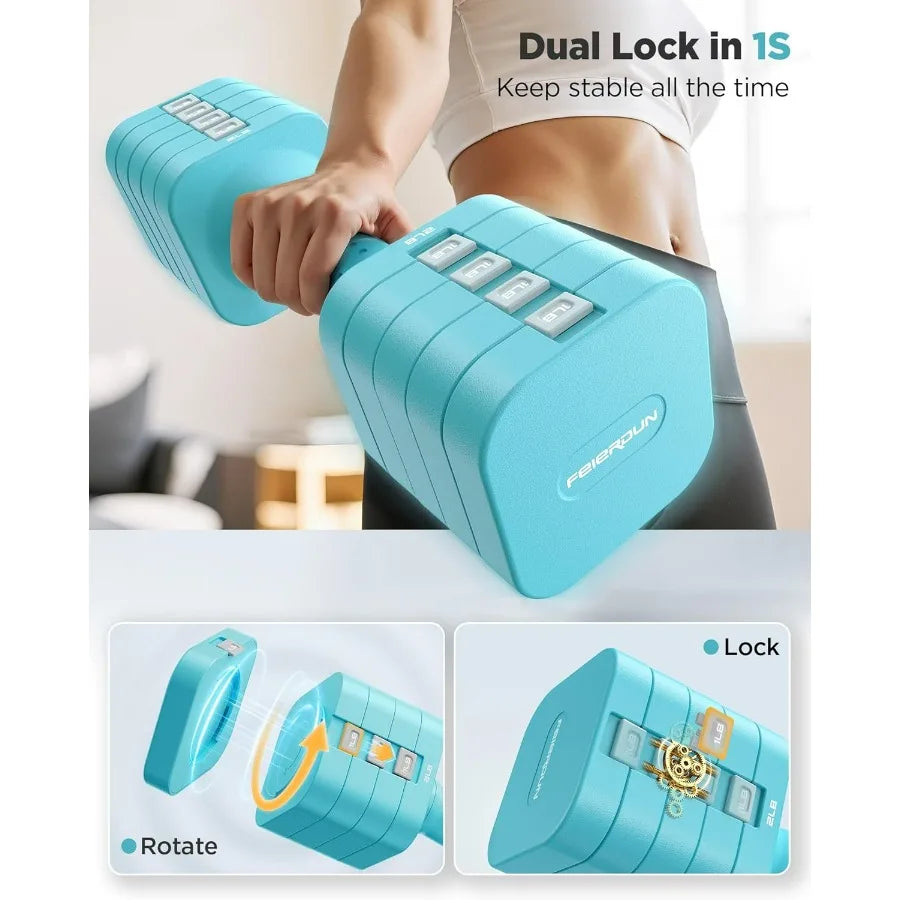 5 In 1 Adjustable Dumbbell Set Dual 10 Pounds Weights