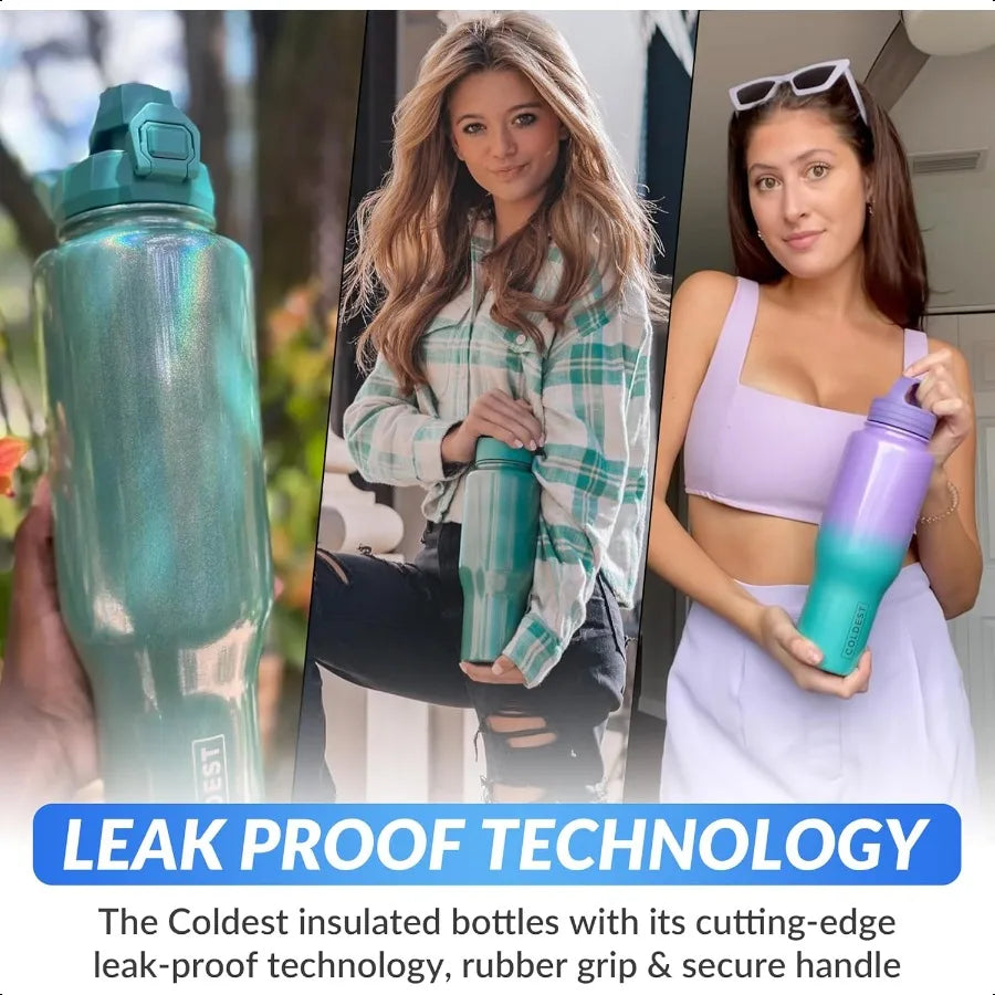 Coldest 3 In 1 Insulated Stainless Steel Water Bottle