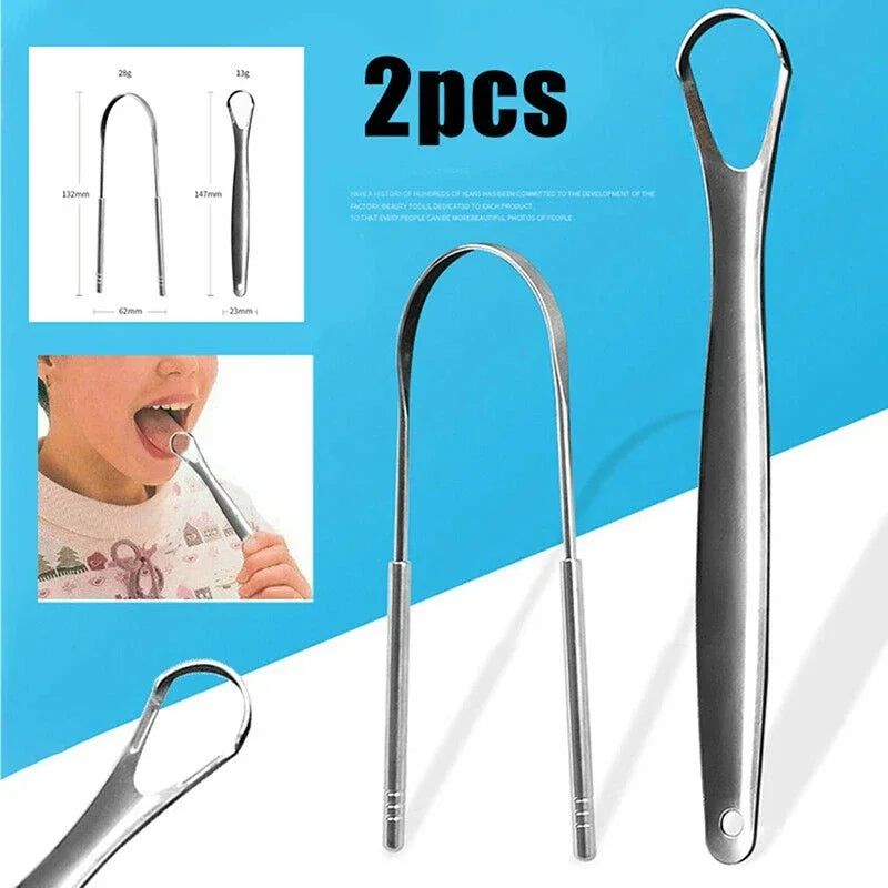 Stainless Steel Tongue Scraper Dental Oral Care Tool