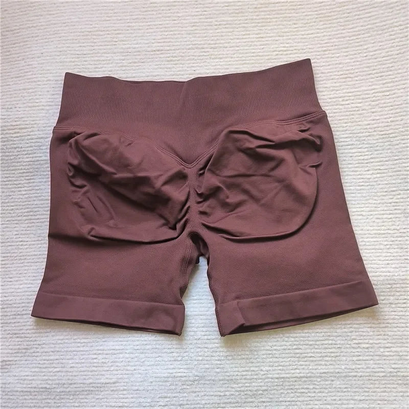 Women Seamless Gym Running Shorts Scrunch Butt Biker Cycling
