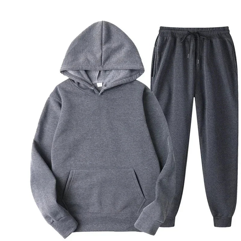 Velvet Warm Hoodie And Jogger Set Unisex Sportswear