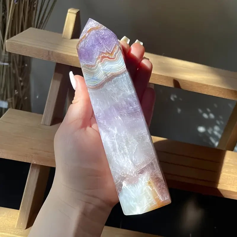 CrystalHola Lace Agate Crystal Tower Reiki Healing