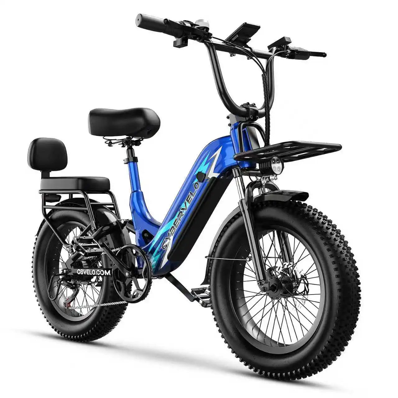 CYBERVELO Step Through Electric Bike 48V 20Ah Removable Battery 30 MPH 7 Speed