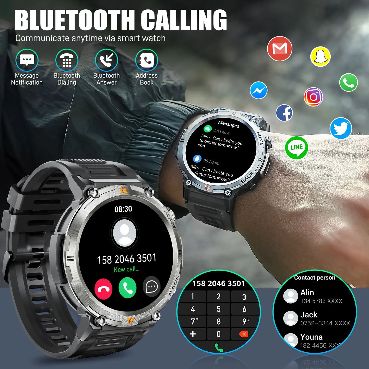 LaNikar KE3 Bluetooth Call Smartwatch For iOS And Android
