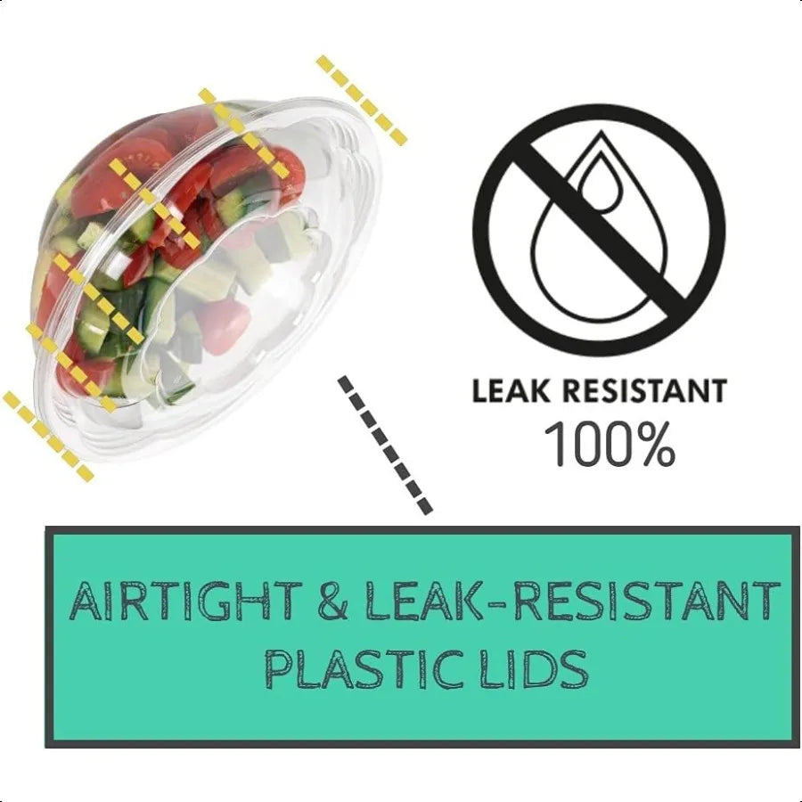 Smygoods Disposable Salad Bowls With Airtight Lids For Meal Prep