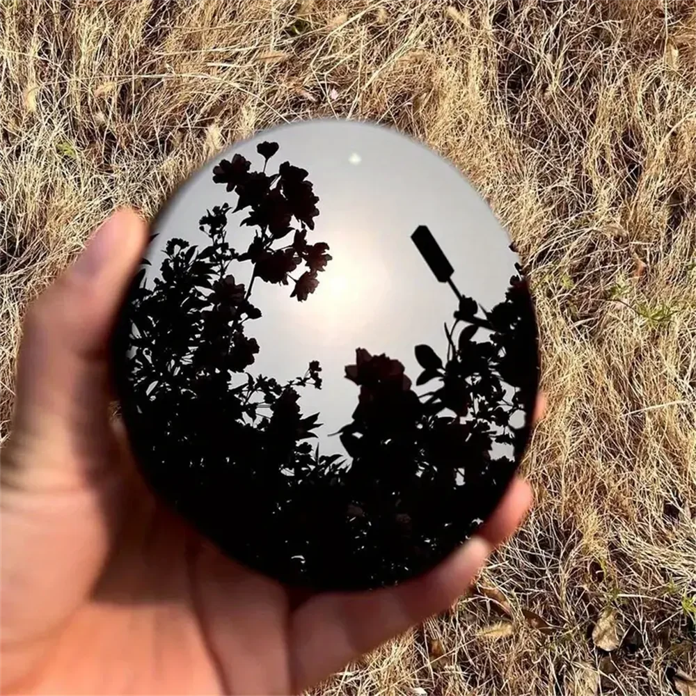 Obsidian Mirror Round Black Stone For Home Decor And Healing By Hignconcerned