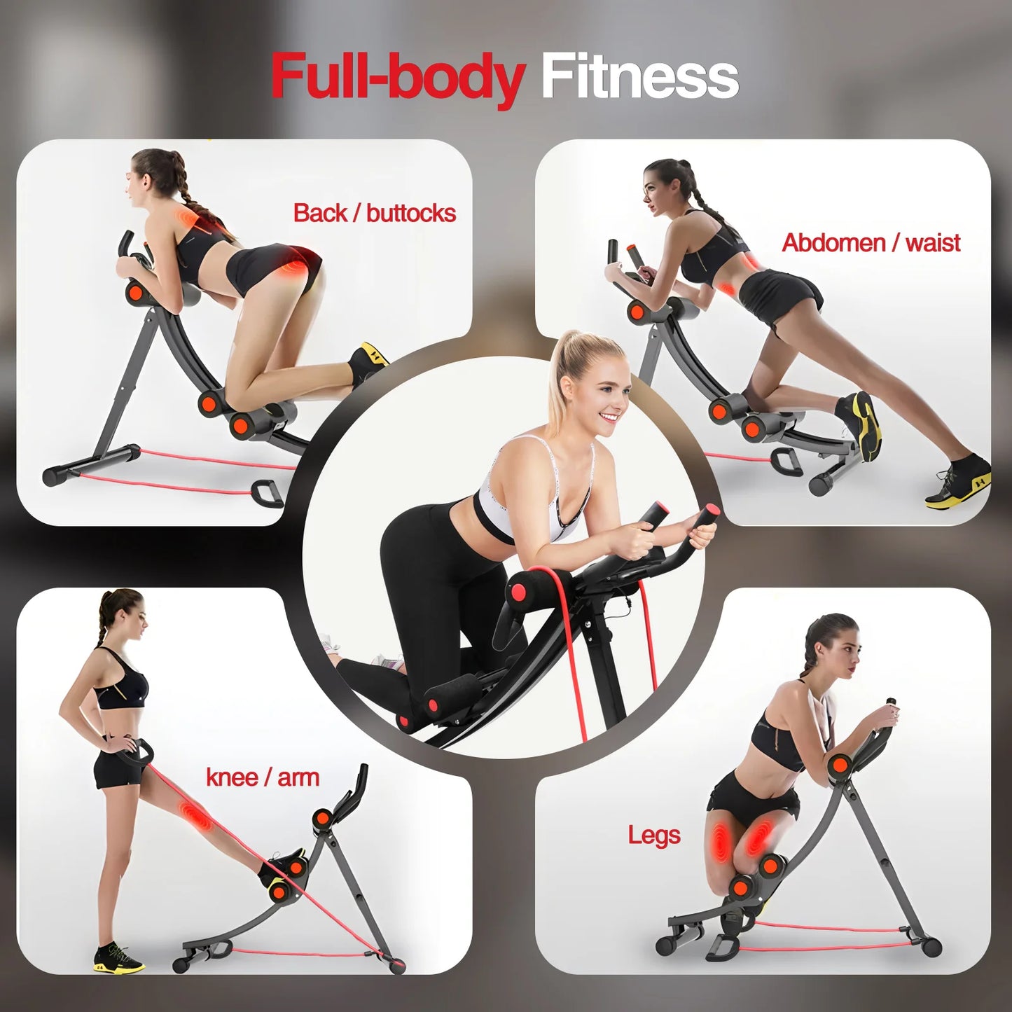 GIKPAL Foldable Ab Machine Abdominal Trainer For Home Gym LCD Display 440lbs