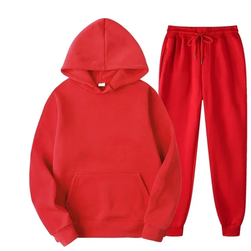 Velvet Warm Hoodie And Jogger Set Unisex Sportswear