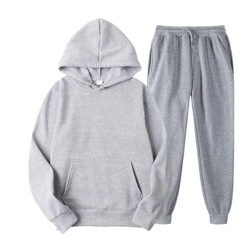 Velvet Warm Hoodie And Jogger Set Unisex Sportswear