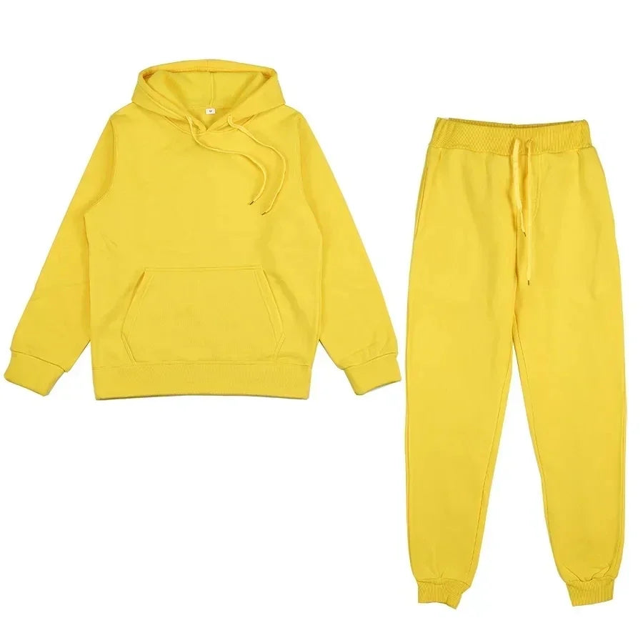 Velvet Warm Hoodie And Jogger Set Unisex Sportswear