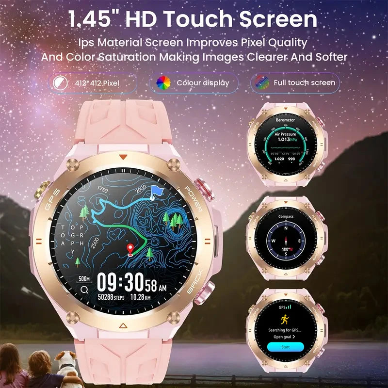 SENBONO GPS Womens Smartwatch Bluetooth Call 1ATM Water Resistant