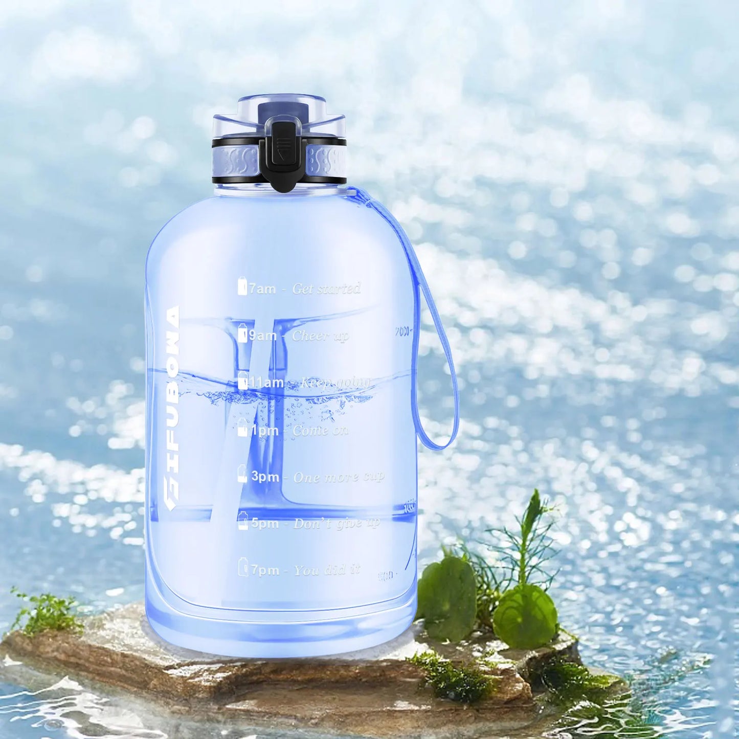 GIFUBOWA Motivational Time Marker Water Bottle With Handle