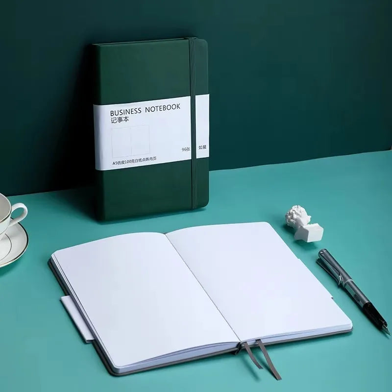 Hard Cover Dot Grid Notepad With Strap For Business Notes