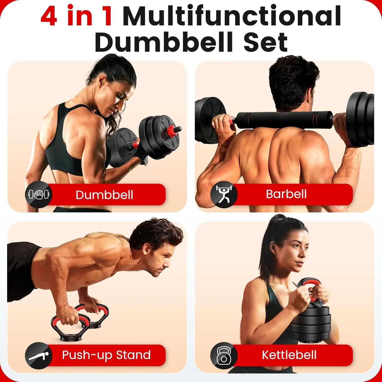 Adjustable Dumbbell Set Four In One Home Gym Strength Training